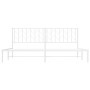 Estructura de cama de metal con cabecero blanco 193x203 cm de , Camas y somieres - Ref: Foro24-374492, Precio: 92,99 €, Descu...