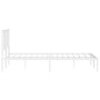 Estructura de cama de metal con cabecero blanco 193x203 cm de , Camas y somieres - Ref: Foro24-374492, Precio: 92,99 €, Descu...