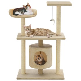 Katzenkratzbaum mit Sisal-Kratzstämmen 95 cm beige von vidaXL, Katzenmöbel - Ref: Foro24-170514, Preis: 64,37 €, Rabatt: %