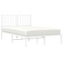 Metal bed frame with white headboard 120x200 cm by , Beds and slatted bases - Ref: Foro24-374484, Price: 86,99 €, Discount: %