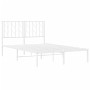 Metal bed frame with white headboard 120x200 cm by , Beds and slatted bases - Ref: Foro24-374484, Price: 86,99 €, Discount: %