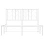 Metal bed frame with white headboard 120x200 cm by , Beds and slatted bases - Ref: Foro24-374484, Price: 86,99 €, Discount: %