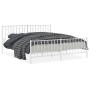 Estructura cama metal con cabecero y estribo blanco 180x200 cm de , Camas y somieres - Ref: Foro24-374508, Precio: 143,13 €, ...