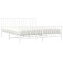 Metal bed frame with headboard and white footboard 180x200 cm by , Beds and slatted bases - Ref: Foro24-374508, Price: 143,13...