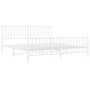 Metal bed frame with headboard and white footboard 180x200 cm by , Beds and slatted bases - Ref: Foro24-374508, Price: 120,99...