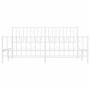 Metal bed frame with headboard and white footboard 180x200 cm by , Beds and slatted bases - Ref: Foro24-374508, Price: 143,13...