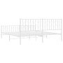 Metal bed frame with headboard and white footboard 180x200 cm by , Beds and slatted bases - Ref: Foro24-374508, Price: 143,13...