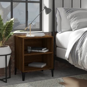 Bedside tables 2 pcs oak brown metal legs 40x30x50 cm by vidaXL, Nightstands - Ref: Foro24-813109, Price: 36,99 €, Discount: %