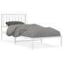 Estructura de cama de metal con cabecero blanco 90x190 cm de , Camas y somieres - Ref: Foro24-374478, Precio: 59,99 €, Descue...