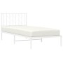 Metal bed frame with white headboard 90x190 cm by , Beds and slatted bases - Ref: Foro24-374478, Price: 60,55 €, Discount: %