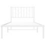 Metal bed frame with white headboard 90x190 cm by , Beds and slatted bases - Ref: Foro24-374478, Price: 60,55 €, Discount: %