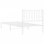 Metal bed frame with white headboard 90x190 cm by , Beds and slatted bases - Ref: Foro24-374478, Price: 60,55 €, Discount: %