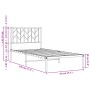 Estructura de cama de metal con cabecero blanco 90x190 cm de , Camas y somieres - Ref: Foro24-374478, Precio: 59,99 €, Descue...