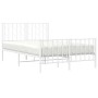 Metal bed frame with headboard and white footboard 120x190 cm by , Beds and slatted bases - Ref: Foro24-374501, Price: 102,95...