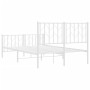 Metal bed frame with headboard and white footboard 120x190 cm by , Beds and slatted bases - Ref: Foro24-374501, Price: 102,95...