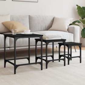 Stackable coffee tables 3 pieces black engineered wood by , Coffee table - Ref: Foro24-838933, Price: 39,23 €, Discount: %