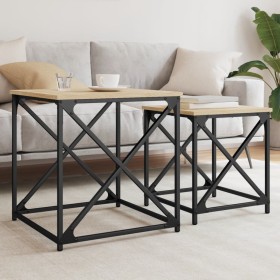 Stackable coffee tables 2 pieces engineered wood Sonoma oak by , Coffee table - Ref: Foro24-838944, Price: 41,95 €, Discount: %