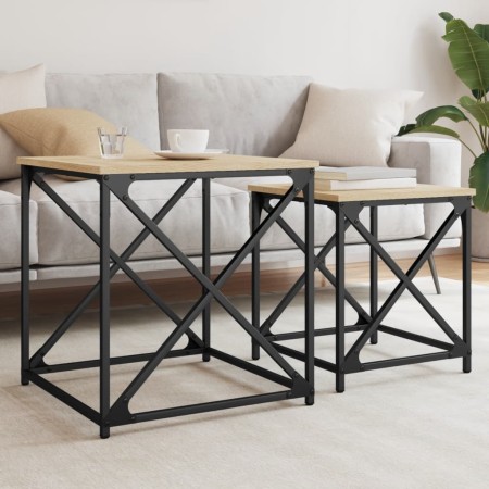 Stackable coffee tables 2 pieces engineered wood Sonoma oak by , Coffee table - Ref: Foro24-838944, Price: 42,00 €, Discount: %