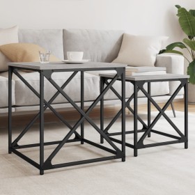 Stackable coffee tables 2 pieces Sonoma gray engineered wood by , Coffee table - Ref: Foro24-838946, Price: 44,99 €, Discount: %