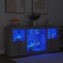 Sideboard with LED lights Sonoma gray 142.5x37x67 cm by , Sideboards - Ref: Foro24-3209091, Price: 169,63 €, Discount: %