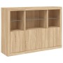 Sideboard mit LED-Licht, 3-teilig, Holzwerkstoff Sonoma-Eiche von , Sideboards - Ref: Foro24-3209109, Preis: 210,46 €, Rabatt: %