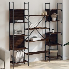 Smoked oak engineered wood shelf 155.5x24x166.5 cm by , Bookcases and shelves - Ref: Foro24-838862, Price: 100,99 €, Discount: %