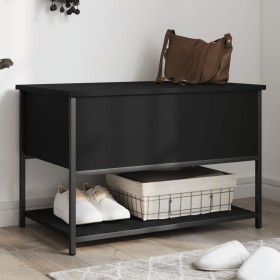 Black engineered wood storage bench 70x42.5x47 cm by , Benches for halls and storage - Ref: Foro24-839018, Price: 53,98 €, Di...