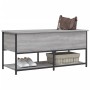 Banco de almacenaje madera ingeniería gris Sonoma 100x42,5x47cm de , Bancos para recibidores y almacenamiento - Ref: Foro24-8...