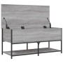 Banco de almacenaje madera ingeniería gris Sonoma 100x42,5x47cm de , Bancos para recibidores y almacenamiento - Ref: Foro24-8...