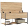 Banco almacenaje madera ingeniería roble Sonoma 100x42,5x47 cm de , Bancos para recibidores y almacenamiento - Ref: Foro24-83...