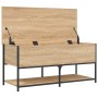 Banco almacenaje madera ingeniería roble Sonoma 100x42,5x47 cm de , Bancos para recibidores y almacenamiento - Ref: Foro24-83...