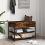 Shoe bench engineered wood smoked oak 70x42.5x50 cm by , Benches for halls and storage - Ref: Foro24-839030, Price: 55,99 €, ...