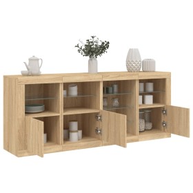 Sideboard mit LED-Leuchten Sonoma-Eiche 164x37x67 cm von , Sideboards - Ref: Foro24-3209053, Preis: 209,72 €, Rabatt: %