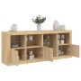 Sideboard with LED lights Sonoma oak 164x37x67 cm by , Sideboards - Ref: Foro24-3209053, Price: 202,08 €, Discount: %