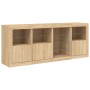 Sideboard with LED lights Sonoma oak 164x37x67 cm by , Sideboards - Ref: Foro24-3209053, Price: 202,08 €, Discount: %