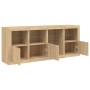 Sideboard with LED lights Sonoma oak 164x37x67 cm by , Sideboards - Ref: Foro24-3209053, Price: 202,08 €, Discount: %