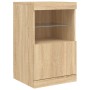 Sideboard with LED lights Sonoma oak 164x37x67 cm by , Sideboards - Ref: Foro24-3209053, Price: 202,08 €, Discount: %