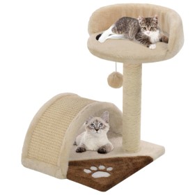 Cat scratching post with sisal post 40 cm beige and brown by vidaXL, Cat furniture - Ref: Foro24-170545, Price: 32,65 €, Disc...