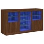 Sideboard with LED lights oak brown 123x37x67 cm by , Sideboards - Ref: Foro24-3209085, Price: 143,39 €, Discount: %