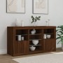 Sideboard with LED lights oak brown 123x37x67 cm by , Sideboards - Ref: Foro24-3209085, Price: 143,39 €, Discount: %