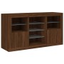 Sideboard with LED lights oak brown 123x37x67 cm by , Sideboards - Ref: Foro24-3209085, Price: 143,39 €, Discount: %