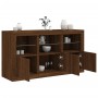 Sideboard with LED lights oak brown 123x37x67 cm by , Sideboards - Ref: Foro24-3209064, Price: 150,32 €, Discount: %