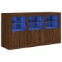 Sideboard with LED lights oak brown 123x37x67 cm by , Sideboards - Ref: Foro24-3209064, Price: 150,32 €, Discount: %