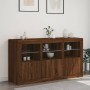 Sideboard with LED lights oak brown 123x37x67 cm by , Sideboards - Ref: Foro24-3209064, Price: 150,32 €, Discount: %