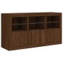 Sideboard with LED lights oak brown 123x37x67 cm by , Sideboards - Ref: Foro24-3209064, Price: 150,32 €, Discount: %