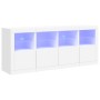 Sideboard mit weißen LED-Leuchten 163x37x67 cm von , Sideboards - Ref: Foro24-3209072, Preis: 200,26 €, Rabatt: %