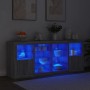 Aparador con luces LED gris Sonoma 163x37x67 cm de , Aparadores - Ref: Foro24-3209098, Precio: 180,04 €, Descuento: %