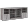 Sideboard with LED lights Sonoma gray 163x37x67 cm by , Sideboards - Ref: Foro24-3209098, Price: 180,04 €, Discount: %