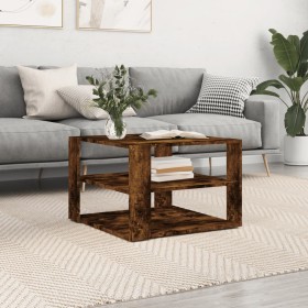 Smoked oak engineered wood coffee table 59.5x59.5x40 cm by , Coffee table - Ref: Foro24-834254, Price: 50,99 €, Discount: %