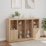 Sideboard with LED light 3 pieces engineered wood sonoma oak by , Sideboards - Ref: Foro24-3209137, Price: 227,01 €, Discount: %